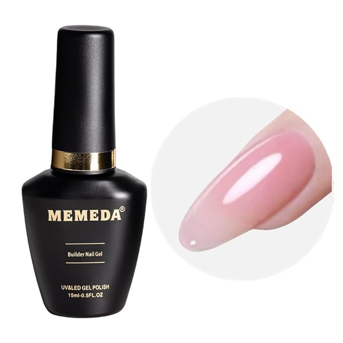 Builder Gel For Nails, Milky White Gel Polish Rubber Base For Nail Thickening Strengthener Extension LED Lamp Cured Color Base in A Bottle