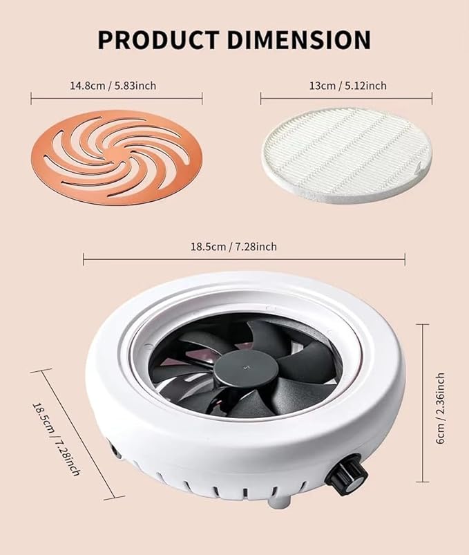 High Speed 4500RPM Strong Suction Nail Dust Collector Vacuum Cleaner for Manicure Pedicure with Removable Filter (Golden)