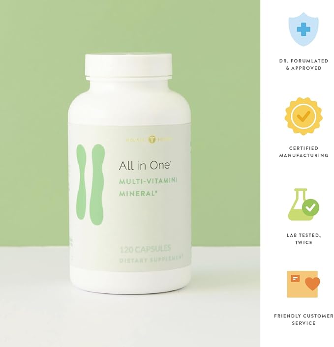 Holistic Health All in ONE Multi Vitamin and Mineral for Antioxidant Boost, Multi Minerals Supplement for Supporting Methylation and Immunity Boost, 120 Capsules