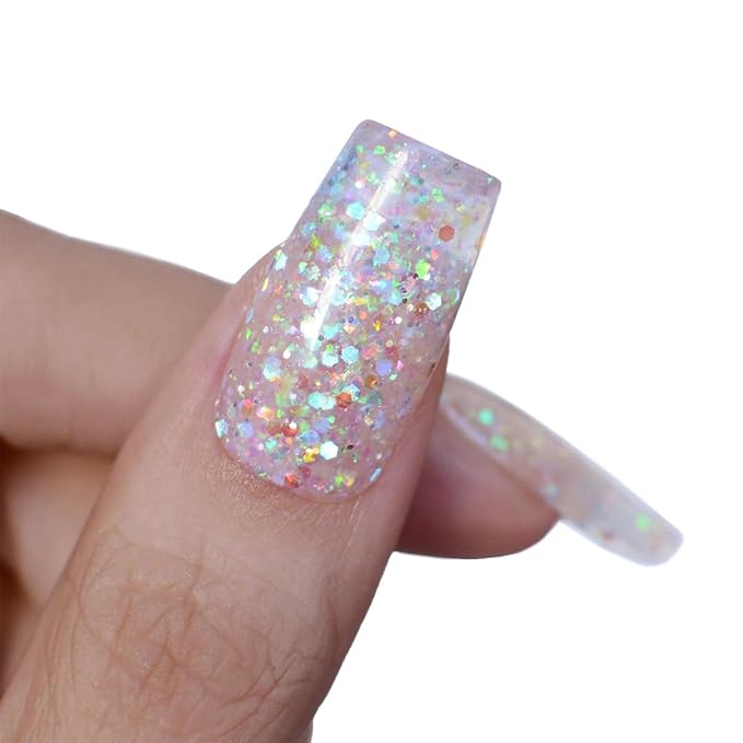 PINKMASK Easy Gel 2oz 60g- Sparkly White, Professional Builder Enhancement Gel-Quick Nail Extension for Beginner DIY, Nail Strengthener-Long Lasting-Salon Quality-Thickening Solution