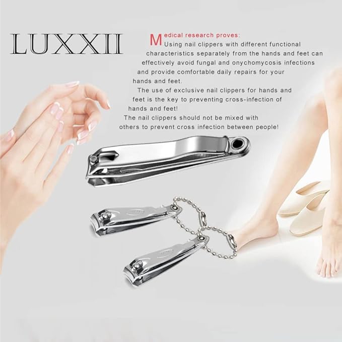 (3 Pack) Sharp Sturdy Nail Clippers Set with Nail File Toenail & Fingernail Clippers Nail Cutter Clipper Gift Set for Men and Women (A)