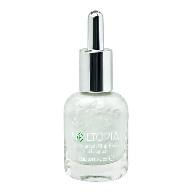 Nailtopia - Plant-Based Chip Free Nail Lacquer - Non Toxic, Bio-Sourced, Long-Lasting, Strengthening Polish - Morning Fog (Pastel Grey) - 0.41oz