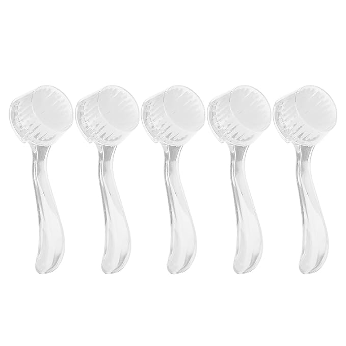 Soft Nail Brush, 5 PCS Nail Dust Brush, Nail Brush for Cleaning Fingernails, Fine Handle Grip Fingernail Brush Manicure Brush with Cover, Nails Tool for Toe and Fingernail