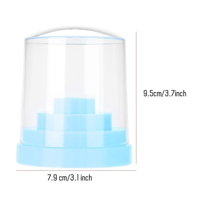 Sonew 48 Holes Nail Drill Holder Professional Nail Art Plastic Drill Stand for Nail Art Drill Bit Organizer Box Holder(Blue)