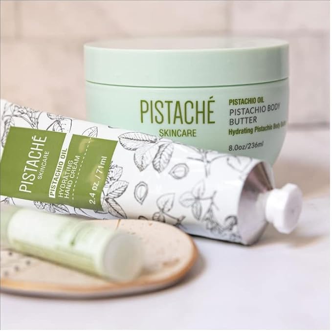Pistaché Skincare Pistachio Oil Hand Cream | Hydrating & Nourishing with Vitamin E | Long-Lasting Moisturizer for Hands, Nails & Cuticles | The Boyfriend Body Butter, 2.4 oz