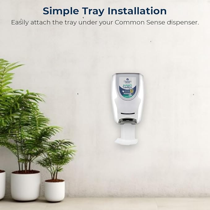 Hand Sanitizer Drip Tray by Smart Common Sense, Catcher to Prevent Dripping and Spraying, for 1000 mL Automatic Hand Sanitizer Dispenser by Smart Common Sense, (Dispenser Sold Separately)