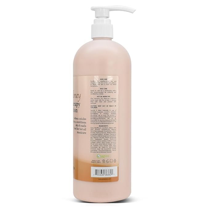 PRO NAIL - Healing Therapy Massage Lotion - Professional Pedicure, Body and Hot Oil Manicure, Infused with Natural Oils, Vitamins, Panthenol and Amino Acids (Milk and Honey, 32 Ounce)
