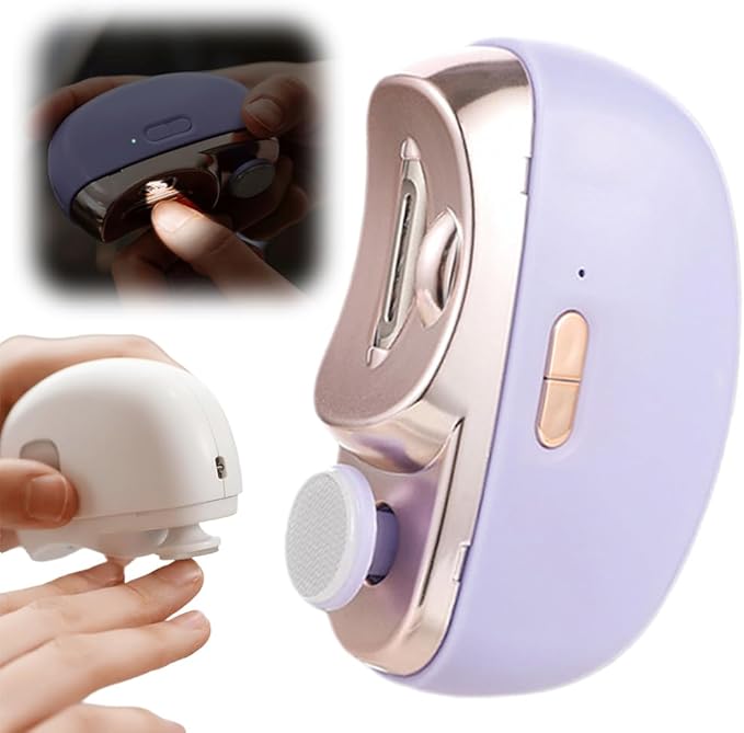 Electric Nail Clippers, 2025 New 2 in 1 Electric Polishing Automatic Nail Clippers, Multifunctional Nail Trimmer with 2 Adjustable Speeds for Seniors, Kids, Adults (Purple)