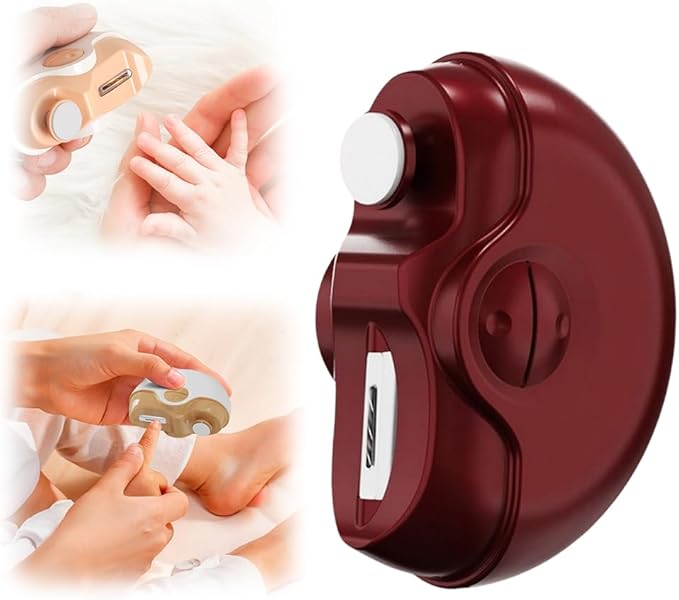 2 in 1 Electric Polishing Automatic Nail Clippers, 2025 New Electric Nail Trimmer with 2 Adjustable Speeds Automatic Electric Nail Clipper with Polishing for Seniors Adults Kids (Red)