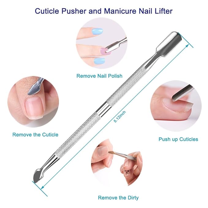 Cuticle Trimmer with Pusher, 3PCS Professional Cuticle Nippers Remover Tool for Women, Premium Stainless Steel Durable Manicure Kit for Fingernails and Toenails
