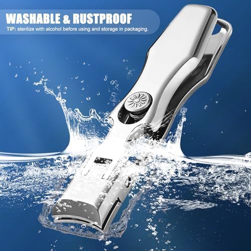 German Nail Clippers Stocking Stuffers for Men, Large Wide Jaw Toenail Clippers for Men Women, Heavy Duty Ultra Sharp Stainless Steel Anti-Splash Toe Nail Clippers for Seniors