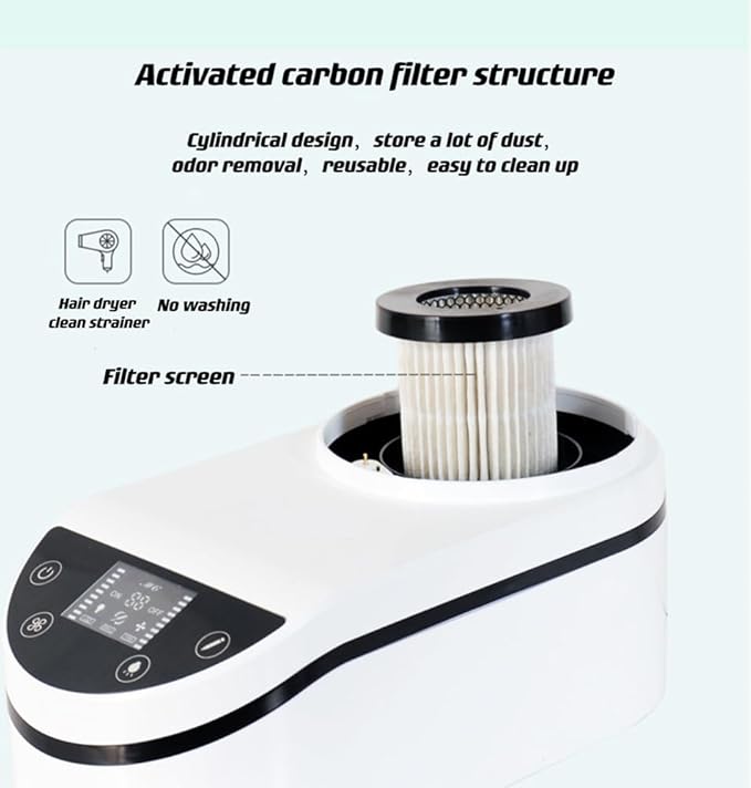 Nail Dust Collector Equipment Nail Manicure Vacuum Cleaner with LCD Display (Vacuum Cleaner+Nail Drill Pen)