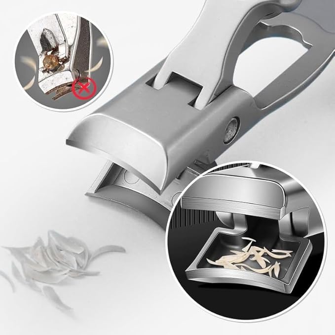 German Nail Clippers for Men, 2024 New Ultra Sharp Nail Clippers, Professional Extra Large Heavy Duty Toe Clippers for Seniors with Catcher File