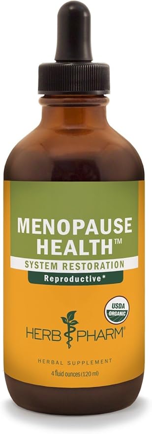 Herb Pharm Menopause Health: Women’s Supplement, Vitex Chaste Tree Berry & Black Cohosh Tincture for Women, Supports the Reproductive System, Vegan, Gluten-Free, Herbal Female Health Supplement, 4 Oz