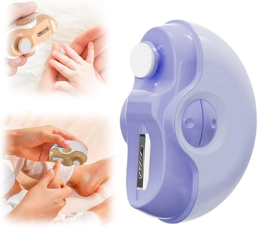 3 in 1 Electric Polishing Automatic Nail Clippers, 2025 New Electric Nail Clippers for Seniors Nail Trimmer with Polishing, Electric Nail Trimmer with Light for Baby Adult and Seniors (Purple)