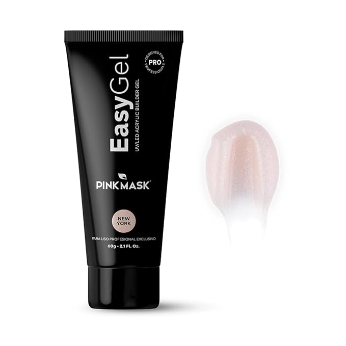 PINKMASK Easy Gel 2oz 60g-New York, Professional Builder Enhancement Gel-Quick Nail Extension for Beginner DIY, Nail Strengthener-Long Lasting-Salon Quality-Thickening Solution
