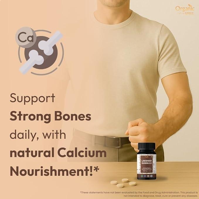 Lakshadi Guggulu 120 Tablets - Bone and Joint Support with hadjod, arjuna and guggulu* - Ayurvedic Formulation - Certified and Vegetarian (1)