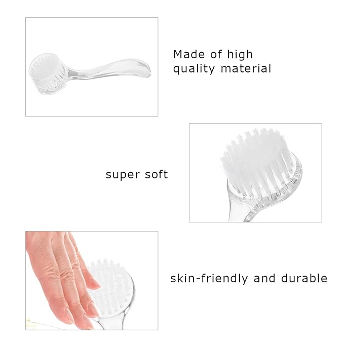 Soft Nail Brush, 5 PCS Nail Dust Brush, Nail Brush for Cleaning Fingernails, Fine Handle Grip Fingernail Brush Manicure Brush with Cover, Nails Tool for Toe and Fingernail