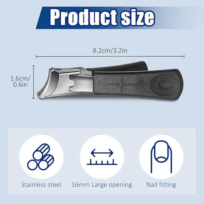 Wide Jaw Opening Anti-Splash Slanted Nail Clipper, 2025 Curved Toenail Clippers for Thick Toenails Fingernail and Toenail Clipper Cutters Angled Nail Clippers (Orange, 2Pack)