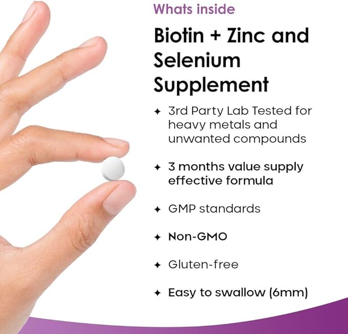 Biotin Hair Growth Vitamins 12000mcg High Strength with Coconut Oil - Promotes Healthy Hair Skin & Nails - Biotin Vitamins for Women& Men Vegan, Gluten Free Supplements - Made in The UK by New Leaf