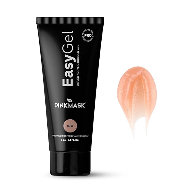 PINKMASK Easy Gel 2oz 60g-Nude, Professional Builder Enhancement Gel-Quick Nail Extension for Beginner DIY, Nail Strengthener-Long Lasting-Salon Quality-Thickening Solution