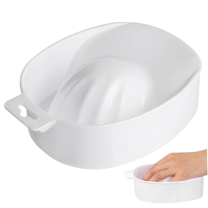 Single-layer Nail Care Soaking Bowl for Manicure Rectangular Soak Tray for Nail Art and Cuticle Treatment White Color for Salon and Home Use
