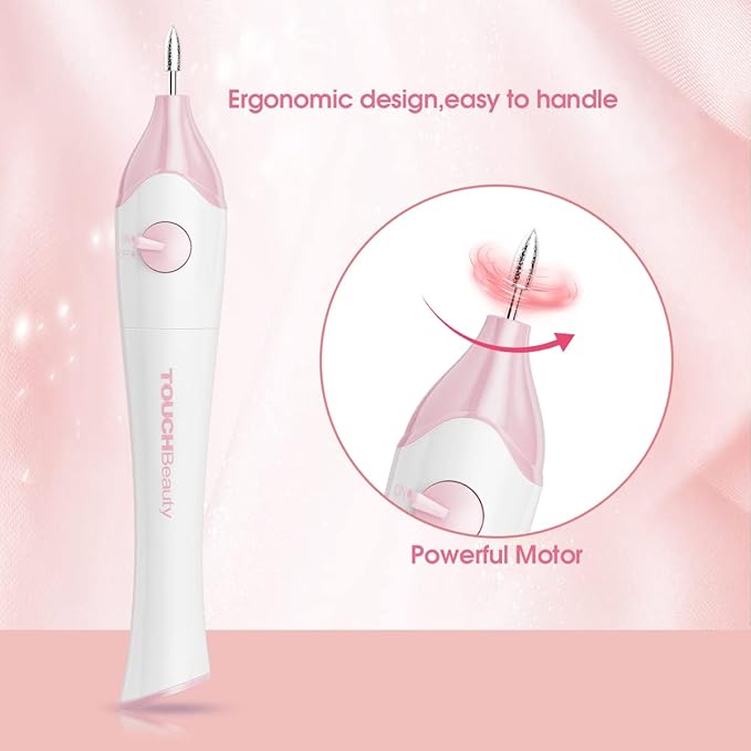 TOUCHBeauty Electric Nail Care Set - with UV Light Stand, 10pcs Nail Bits, Buffer Drill Polisher, Fingernails and Toenails Care Set, Pink