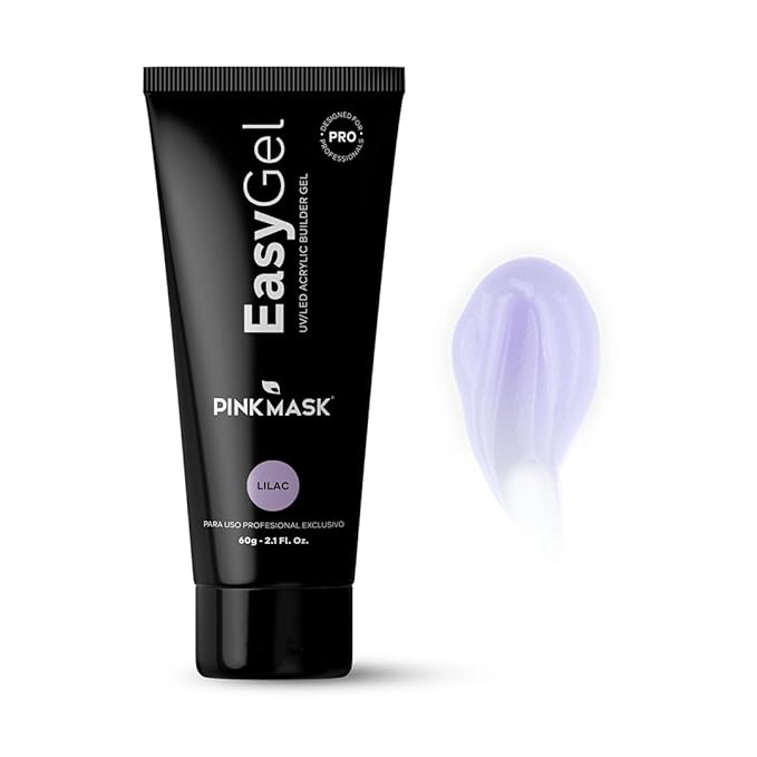 PINKMASK Easy Gel 2oz 60g-Lilac, Professional Builder Enhancement Gel-Quick Nail Extension for Beginner DIY, Nail Strengthener-Long Lasting-Salon Quality-Thickening Solution