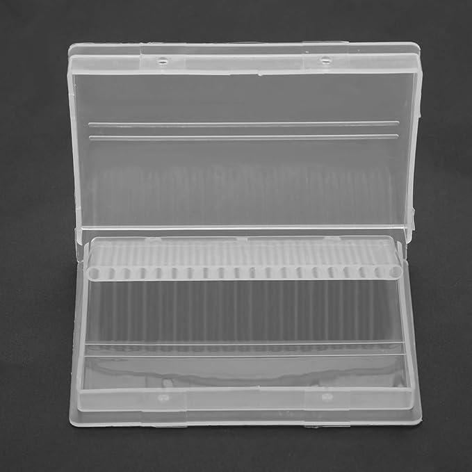 Ejoyous Nail Drill Bit Case, 20 Slots Nail Drill Bit Case Holder Manicure Tool Organizer Displayer Stand, Container Case for Drill Bits for Nail Salon DIY Art Home Storage