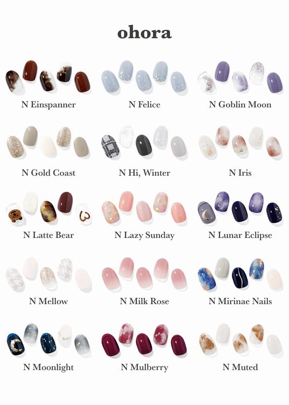 ohora Semi Cured Gel Nail Strips (N Milk Rose) - Pink, Ombre, Works with Any UV/LED Lamps, Salon-Quality, Long Lasting, Easy to Apply & Remove - Includes 2 Prep Pads, Nail File & Wooden Stick