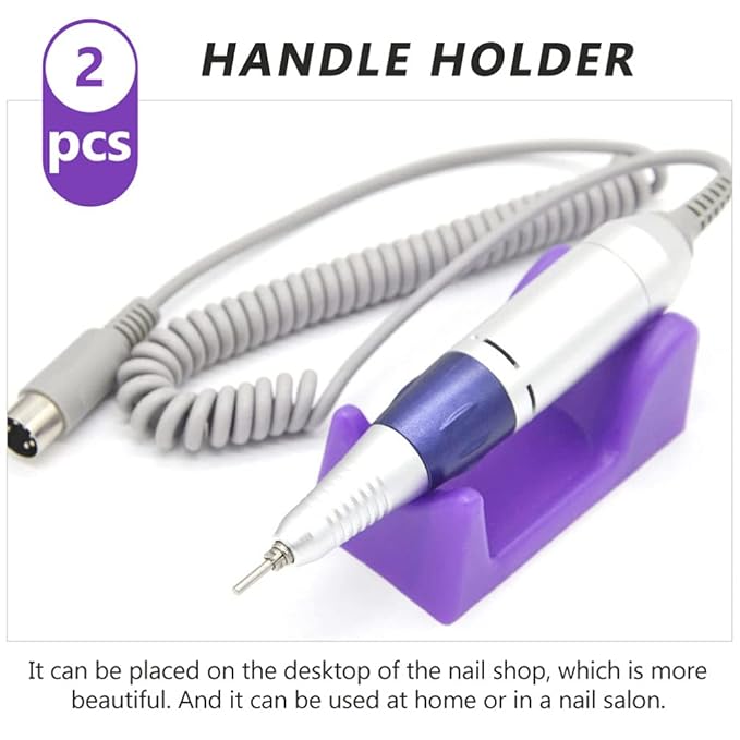 Beaupretty Pedicure Tools 2Pcs Nail Art Electric Polisher Handle Rack Soft Nail Polish Bottle Holder Electric Nail Drill Holder Bracket for Nail Salon Home Nail Drill Bits