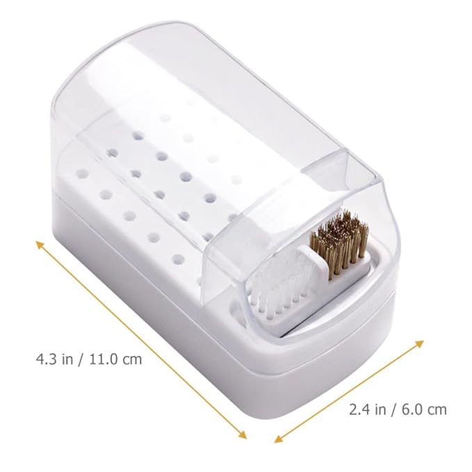 Round Nail Drill Bits Holder with Nail Drill Bits Brush, 3 Nail Drill Bits Stand Displayer Organizer (Not Include Nail Drill Bits)