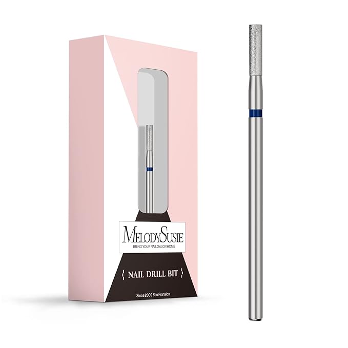 MelodySusie 2mm Barrel Shape Cuticle Clean Nail Drill Bit 3/32'', Professional Safety Carbide Diamond Under Nail Cleaner for Cuticle Dead Skin Nail Prepare, Beginners Bits, Series Bit-S, Medium