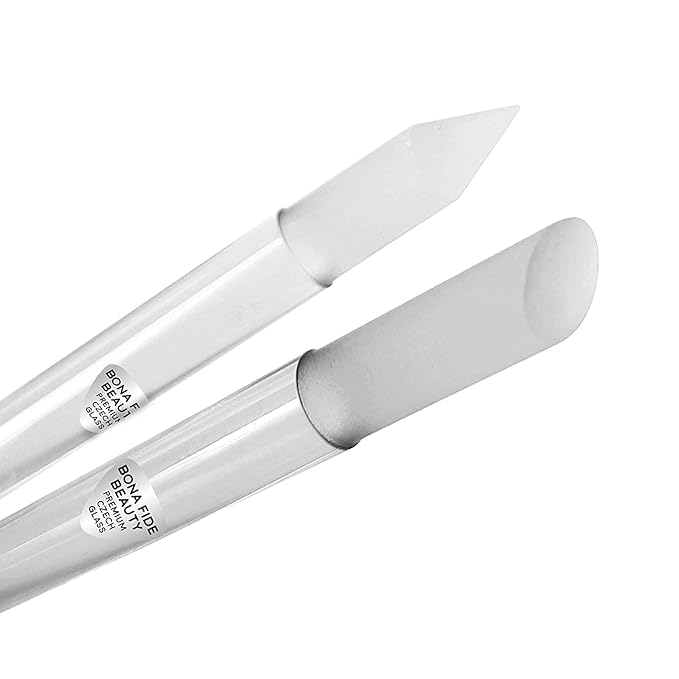 BONA FIDE BEAUTY Glass Cuticle Pusher - Dual Ended Manicure Stick - Premium Czech Tools