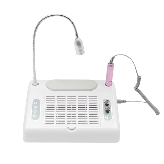 5 in 1 Nail Dust Collector 40W Nail Vacuum Dust Collector Extractor Professional 30000rpm Electric Nail Drill Machine With 48W/96W UV LED Nail Lamp Nail Art Tool With LED Light