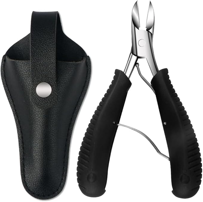 Toenail Clippers for Thick & Ingrown Nails – Professional Stainless Steel Pedicure Clippers for Men, Women & Seniors – Sharp Curved Blade, Built-in Spring, Non-Slip Handle
