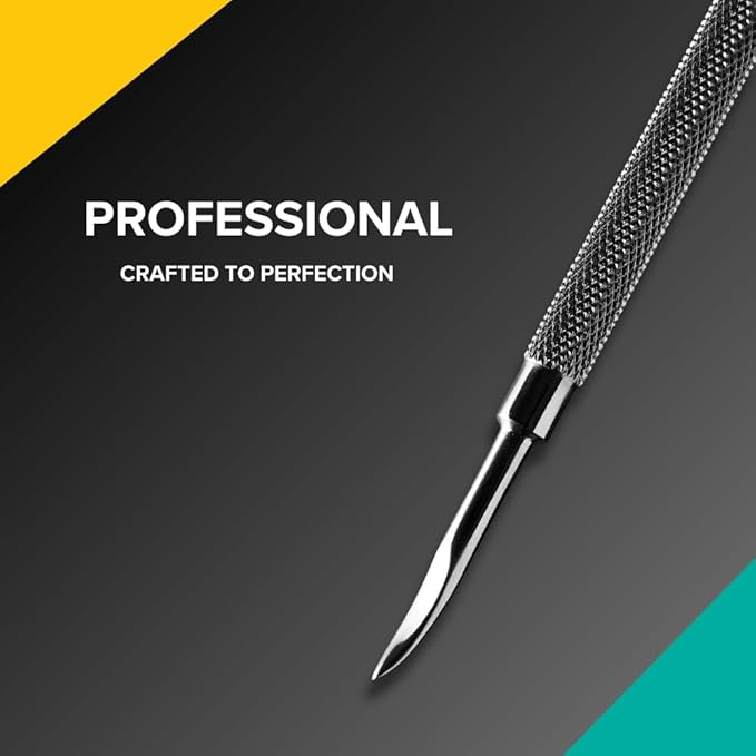 Rui Smiths Pro Cuticle Pusher with 2 Ends - Stainless Steel Manicure Tool - Style 104