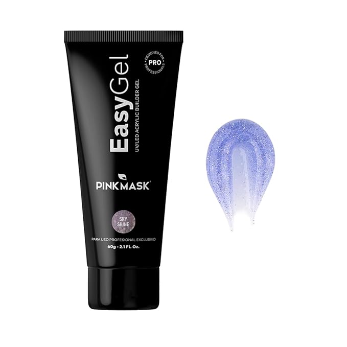 PINKMASK Easy Gel 2oz 60g- Sky Shine, Professional Builder Enhancement Gel-Quick Nail Extension for Beginner DIY, Nail Strengthener-Long Lasting-Salon Quality-Thickening Solution