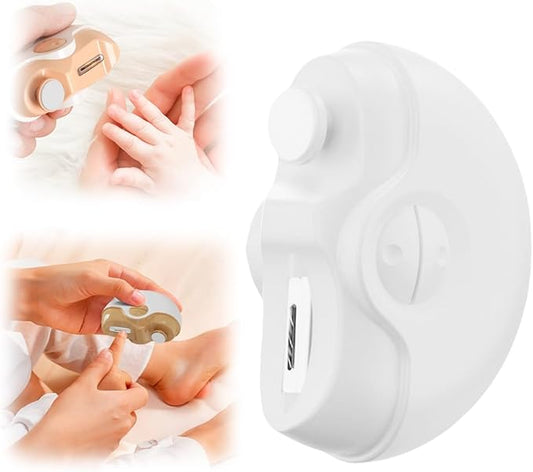 2 in 1 Electric Polishing Automatic Nail Clippers, 2025 New Electric Nail Trimmer with 2 Adjustable Speeds Automatic Electric Nail Clipper with Polishing for Seniors Adults Kids (White)
