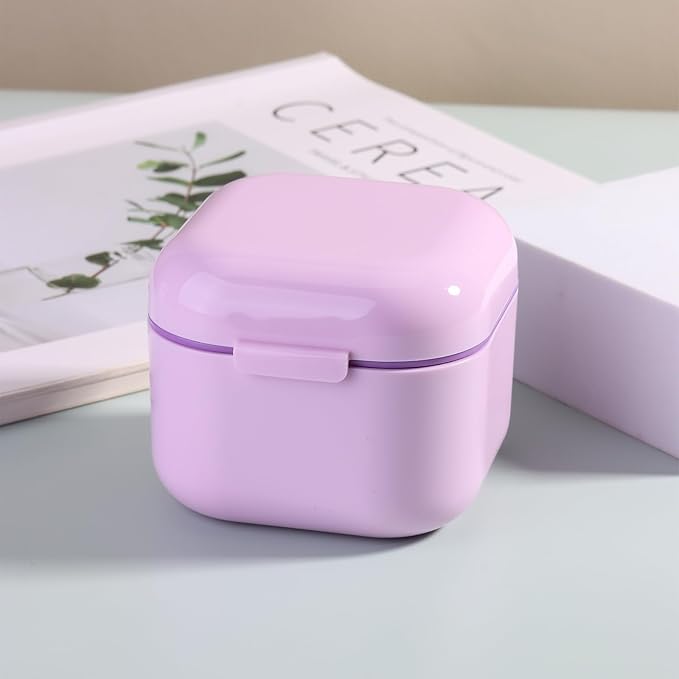 1Pc Plastic Nail Tool Sterilizer Box Nail Drill Bits Cleaning Box Polishing Tools Soaking Tray Manicure Pedicure Storage Container Case - Purple (Purple, 3.15“x3.15“x2.75“)