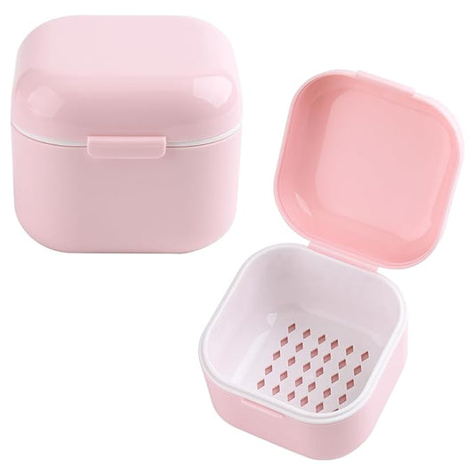 1Pc Plastic Nail Tool Sterilizer Box Nail Drill Bits Cleaning Box Polishing Tools Soaking Tray Manicure Pedicure Storage Container Case - Pink (Pink, 3.15“x3.15“x2.75“)
