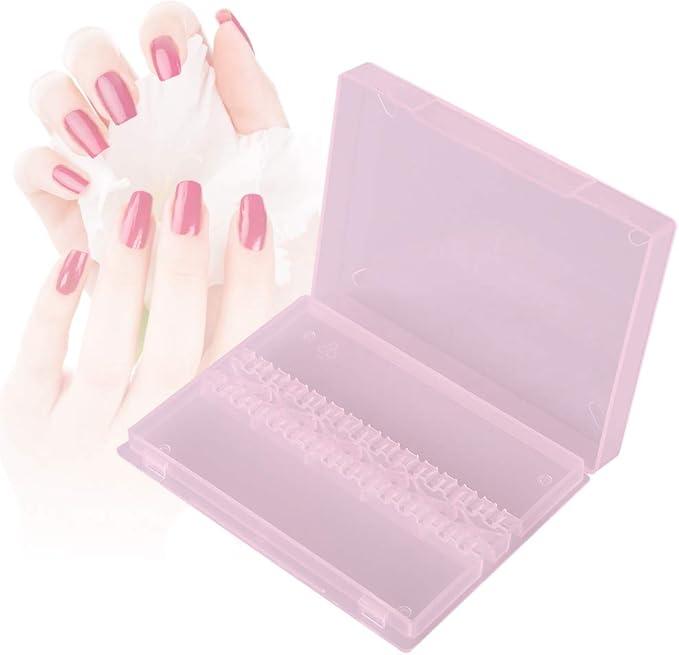 TOPINCN 14-Hole Nail Drill Bit Box, Modern Pink Storage Box for Nail Art Salon & Home Use