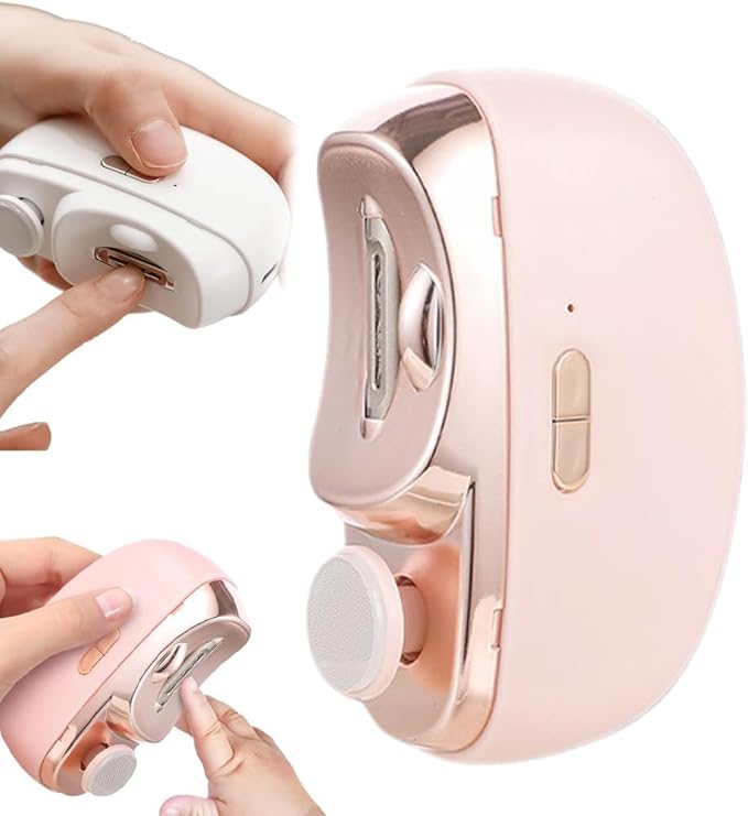 Electric Nail Clipper,Toenail Clippers for Seniors,2026 2 in 1 Automatic Nail Trimmer with Polishing,Fingernail Clipper for Men Women Kids Baby Adults (Pink)