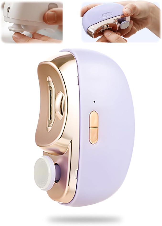 Electric Nail Clipper, 2026 New 2 in 1 Automatic Nail Trimmer with Polishing, 2-Speed Adjustable, Multifunctional Nail Trimmer for Seniors, Kids, Adults (Purple)