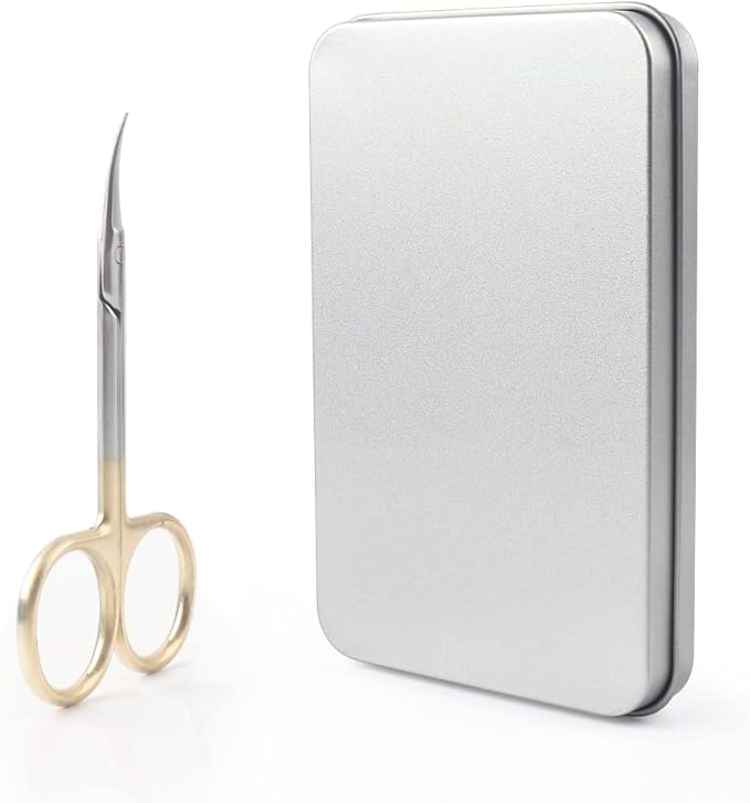 Qunzhao Cuticle Scissors for Women and Men Curved Stainless Steel with Tip Grooming Blades Manicure Nail for Dry Skin Nail Scissors (4)