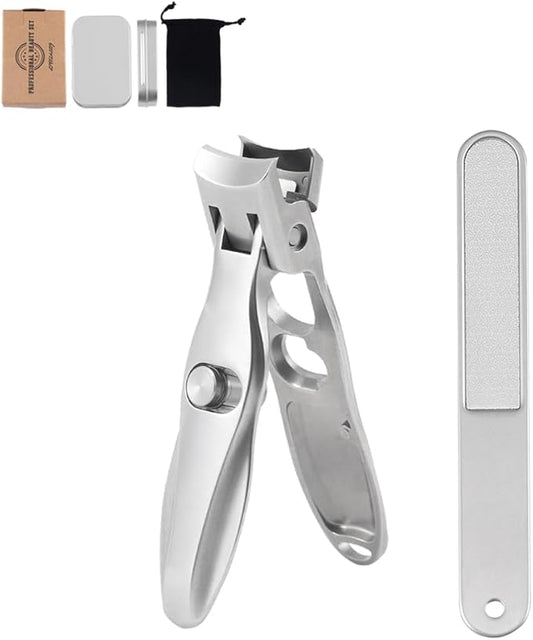 Toenail Nail Clippers for Thick Nails for Seniors, Professional Heavy Duty Edgy Nail Clippers for Men, Large Wide Jaw Opening Fingernail Clipper Cutters with Catcher for Women