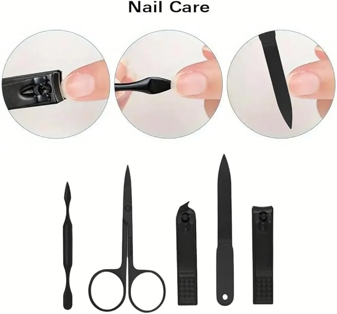 Manicure set Men Personal Care Tools Accessories Finger and Toe Nail Clippers Kit Professional Manicure Pedicure Kit With Travel Case Nail Grooming Kit Present for Men Husband Boyfriend Parent