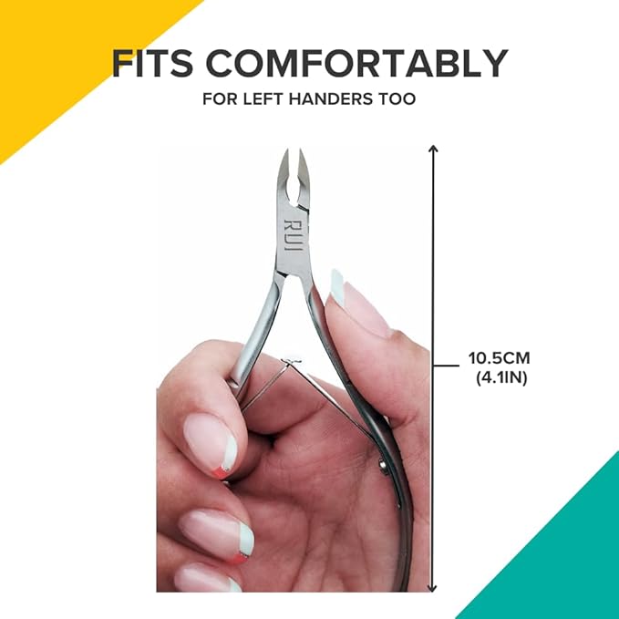 Rui Smiths Ultra-Premium Stainless Steel Cuticle Nippers - Professional Stainless Steel Cuticle Cutters - Japanese Handle, Mirror Finish - 5mm Jaw, Double Spring