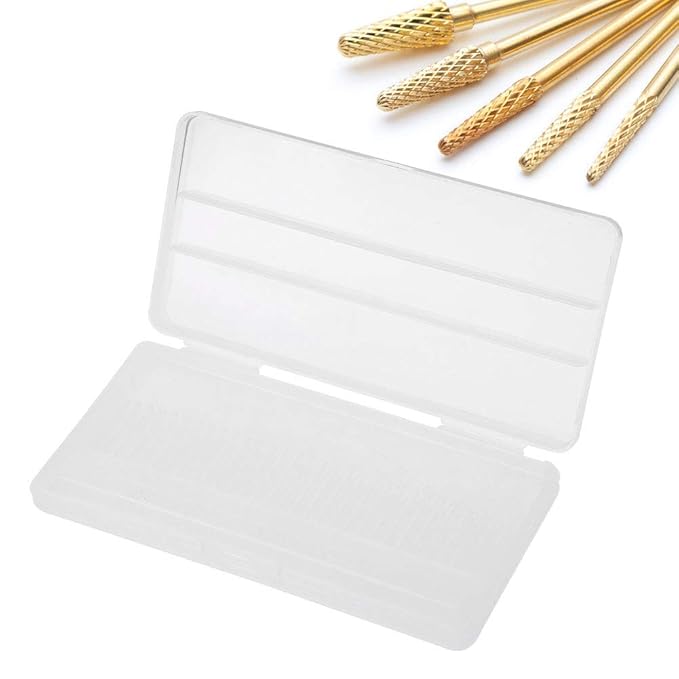 ZJchao Nail Drill Bits Container, 30 Holes Empty Nail Grinding Organizer Case Nail Art Polishing Storage Box Manicure Drill Bits Container Holder Display Case Manicure Tool for Home Nail Salon Use