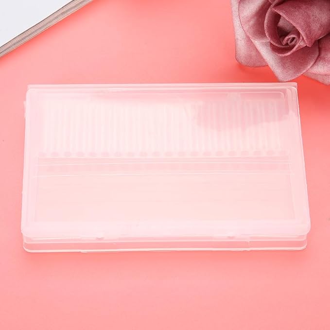 Ejoyous Nail Drill Bit Case, 20 Slots Nail Drill Bit Case Holder Manicure Tool Organizer Displayer Stand, Container Case for Drill Bits for Nail Salon DIY Art Home Storage